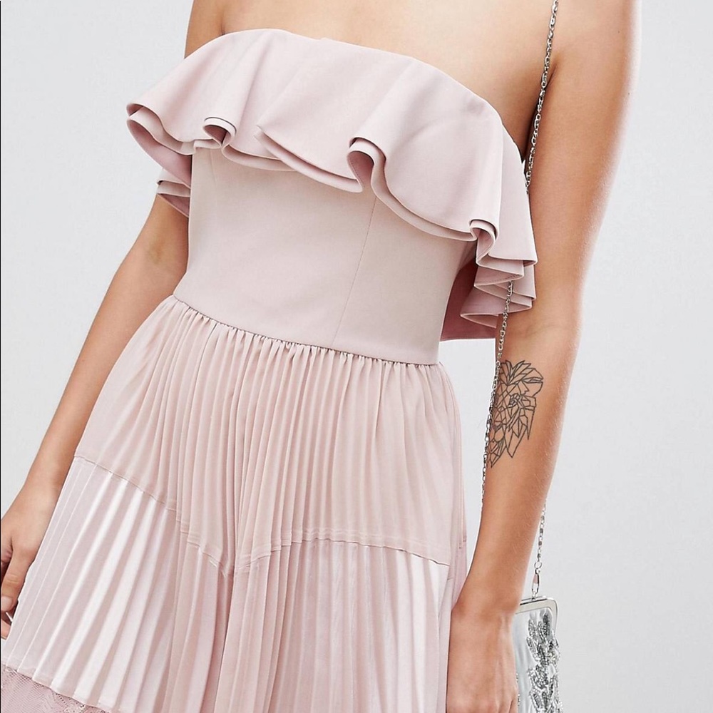 Cocktail midi dress tan color